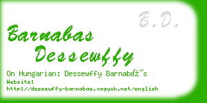 barnabas dessewffy business card